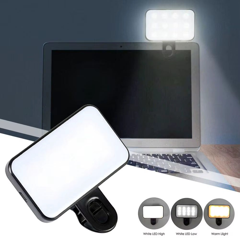 Pocket LED Selfie Light for Iphone Ipad Mobile Phone Laptop Clip Flash Fill Video Photo Ringlight Photography Lamp