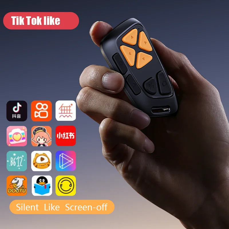 Wireless Bluetooth Remote Control Smartphones, Selfie Lazy Artifact, Tiktok Video Page Flipper, Divine Tool for Xiaomi Apple