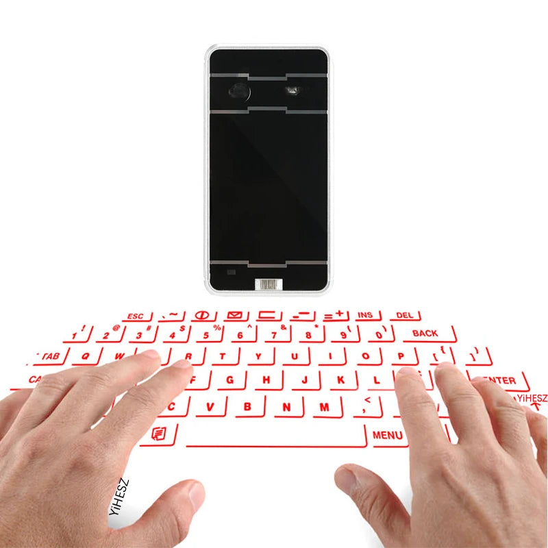 Portable Bluetooth Virtual Laser Keyboard and Wireless Projector with Mouse Function for iPhone, Tablet, and Computer