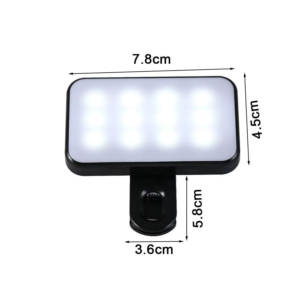 Pocket LED Selfie Light for Iphone Ipad Mobile Phone Laptop Clip Flash Fill Video Photo Ringlight Photography Lamp